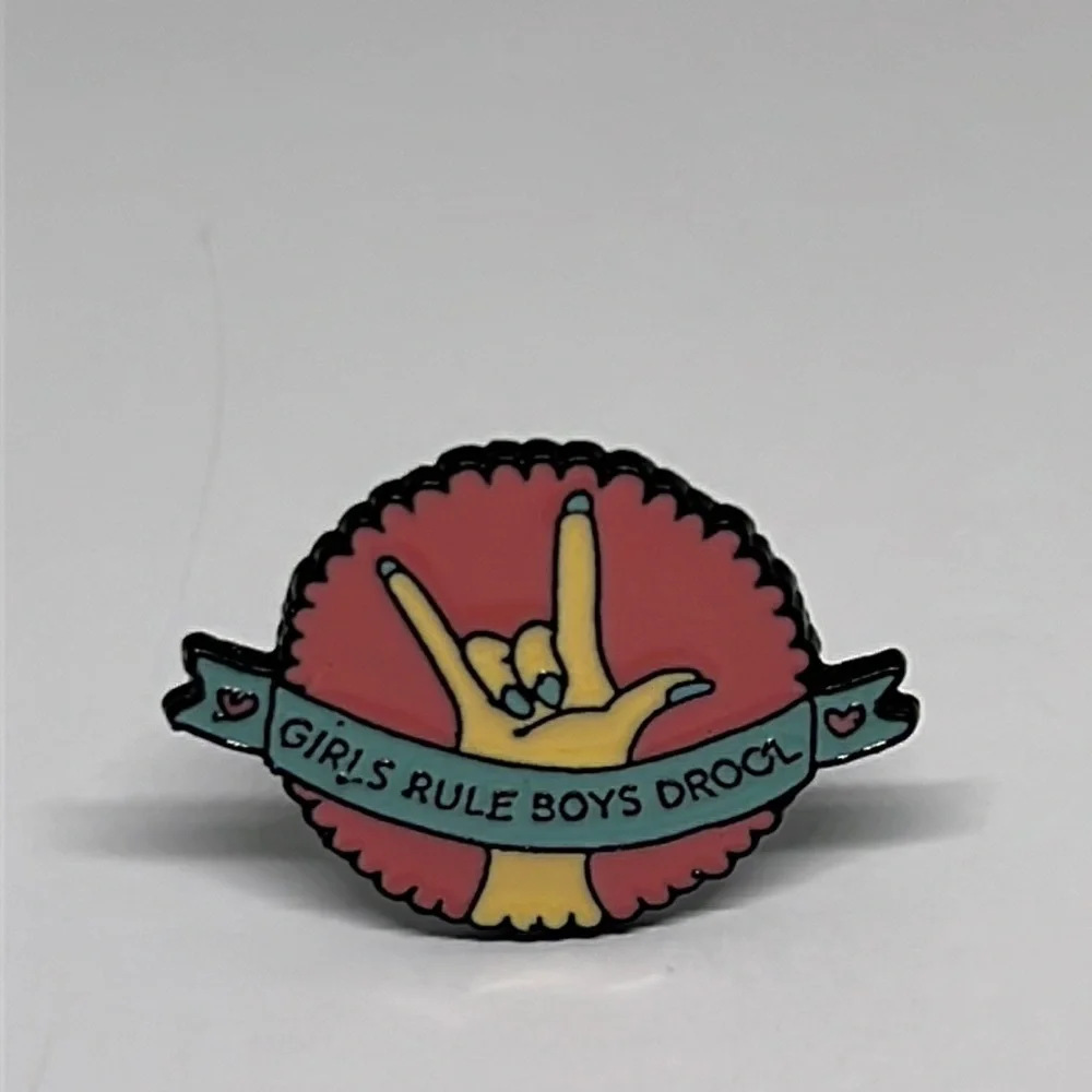 Girls Rule Boys Drool brooch lapel pin backpack pin hat pin‎